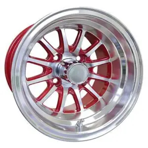 Phoenix Machined w Red w Center Cap x ET Golf Cart Wheel webp