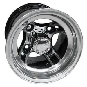 RHOX Brickyard Machined w Black w Center Cap x ET Golf Cart Wheel webp