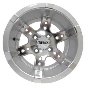 RHOX Golf Cart Wheel Spoke Machined Face Silver x ET RX FRT webp