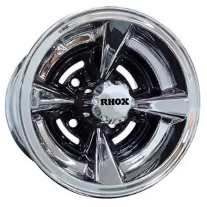 RHOX RX Black w Chrome x Golf Cart Wheel webp