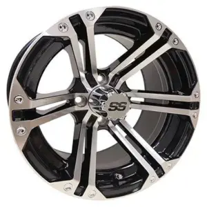 RHOX RX Machined w Black w Center Cap x ET Golf Cart Wheel webp