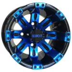 RHOX Vegas Black w Blue w Center Cap x ET Golf Cart Wheel webp