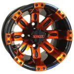 RHOX Vegas Black w Orange w Center Cap x ET Golf Cart Wheel webp