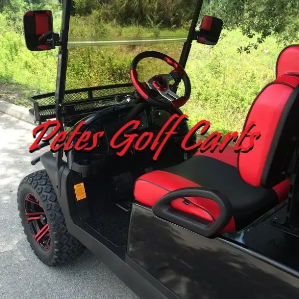 Red Golf Cart Steering Wheel Installed PGC WM webp