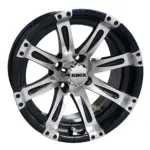 TIR RX inch tempest black machined golf cart wheel comp webp