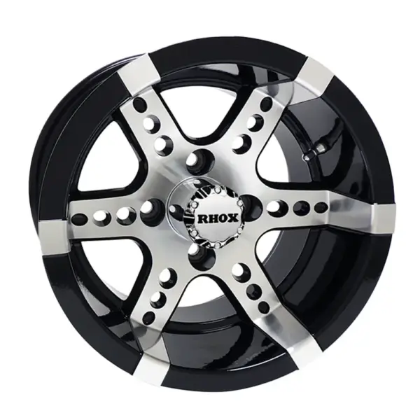 TIR RX machined black inch rhox golf cart wheel with colored inserts available comp webp