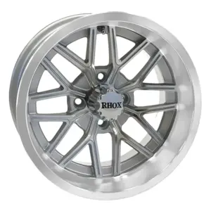 TIR RX MS machined and silver inch rhox golf cart wheel comp webp