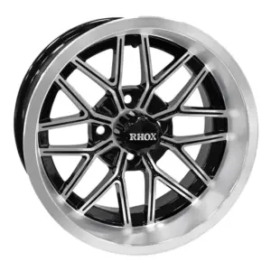 TIR RX machined and black inch rhox golf cart wheel comp webp