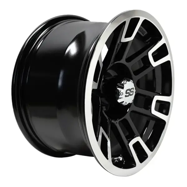 TIR RX machined black rhox inch golf cart wheel angled comp webp