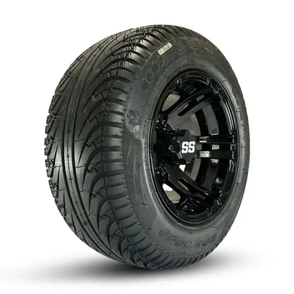 bulldog inch gloss black golf cart wheel sgc dot street tire combo webp