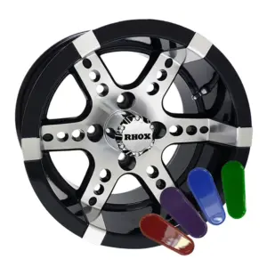 color inserts TIR RX machined black inch rhox golf cart wheel with colored inserts available comp webp