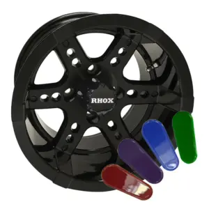 color inserts TIR RX gloss black inch rhox golf cart wheel with colored inserts available comp webp