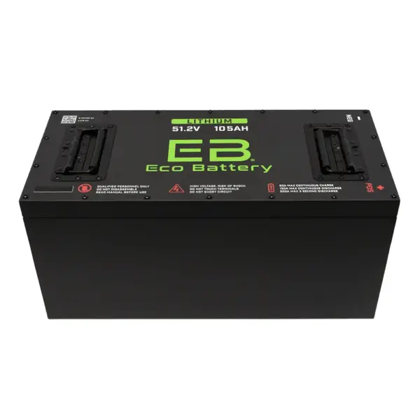 eco battery B ezgo rxv volt amp hour lithium golf cart battery top angle front comp webp